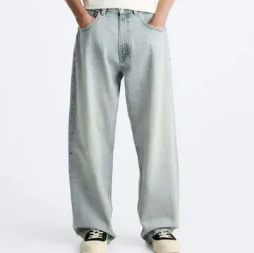 자라 BAGGY FIT 데님 팬츠 라이트 블루 36 ( 29 )