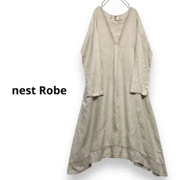 nest Robe 린넨 원피스 레이스 자수 원피스 내추럴 원피스