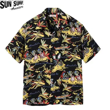 SUN SURF 알로하 셔츠 블랙 L 신상 신상품 미사용 하와이안