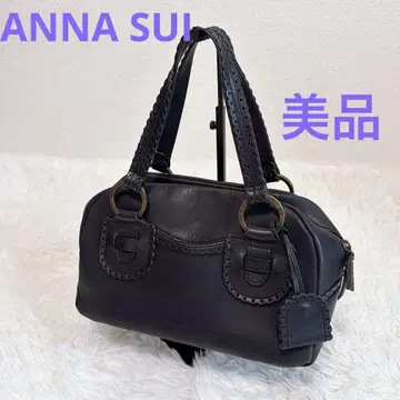 안나수이 스캘럽 미니 보스턴 백 핸드백 펀칭 가공 블랙