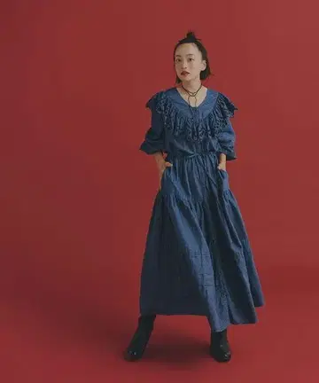 (K05696) coen MIYAKO TAKAYAMA 프릴 데님 원피스