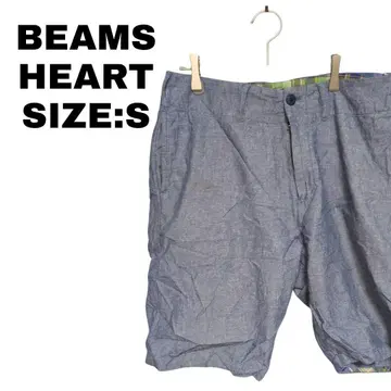 BEAMS HEART 면 100% 데님풍 숏 팬츠 S 구제 의류