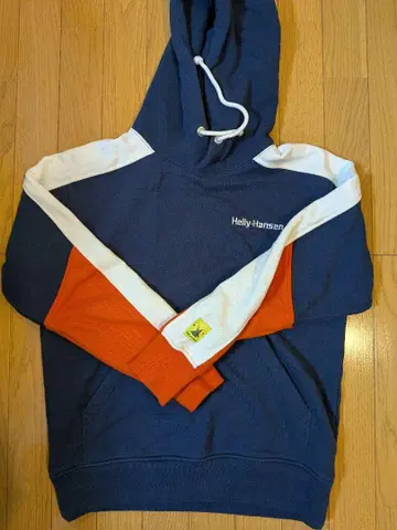 Helly Hansen 후드 부착 후드티 S 네이비/오렌지