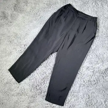 하이픈월드 갤러리 슬랙스 팬츠 허리 밴딩 블랙 보송보송 F