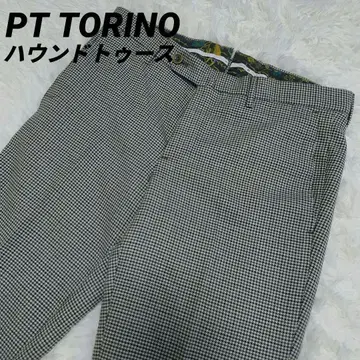 피티토리노 PT TORINO 하운드투스 체크 슬랙스 46 M 울 꽃무늬