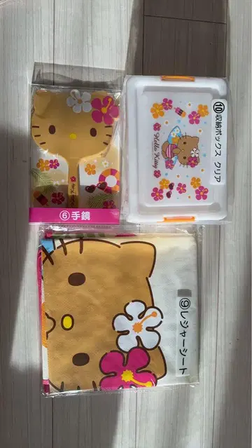 산리오 제일복권 일광화상 헬로키티 손거울 레저 시트 수납 박스 클리어