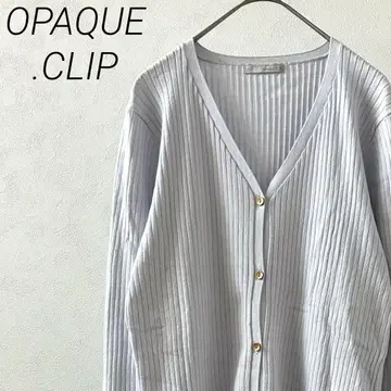 OPAQUE.CLIP 가디건 리브 니트 V넥 심플 빅 사이즈