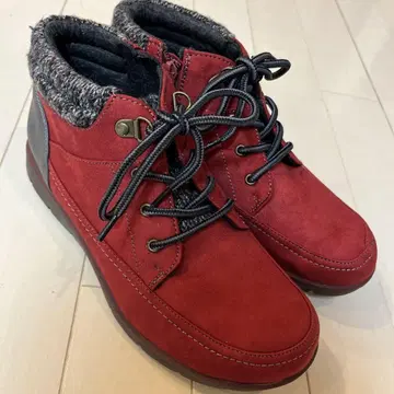 레드 스웨이드 부츠 지퍼
