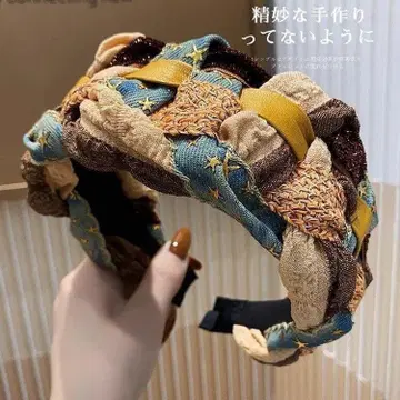 멀티 컬러 뜨개질 헤어밴드