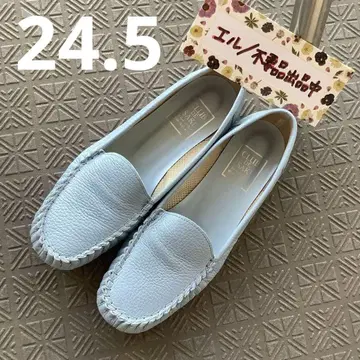고베 신발 경량 소가죽 모카신 신발 24.5 손뜨개질 & 가벼움!