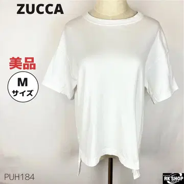 새상품급 ZUCCA 주카 상의 티셔츠 풀오버 지퍼 M 화이트