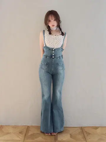 앤드메리 하트 힙 데님 올인원