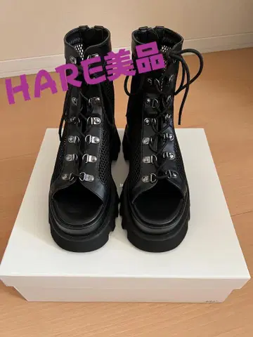 HARE 메쉬 오픈토 부츠 블랙 M