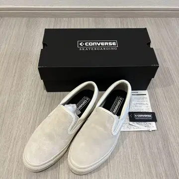 CONVERSE 원 스타 스웨이드 슬립온 화이트