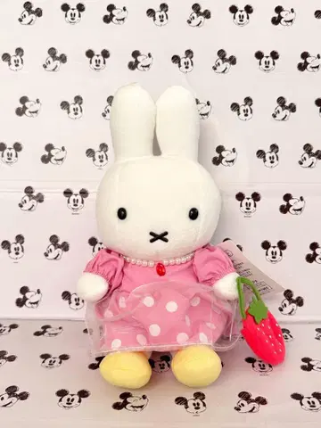 미피 스타일 한정판 딸기 드레스 미피 봉제 인형