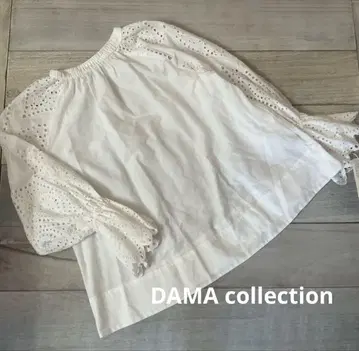 새상품 DAMA collection 컷워크 레이스 자수 블라우스