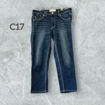 시 세븐틴 크롭 길이 C17 데님 팬츠 스트레이트 청바지