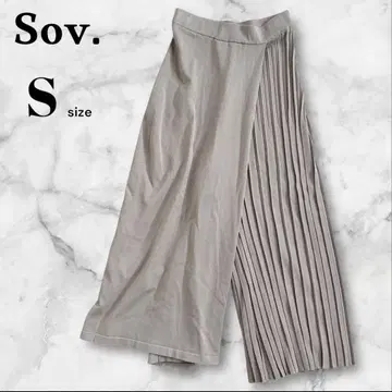 Sov. 소브 비대칭 플리츠 팬츠 랩 스타일 스커트 니트 S