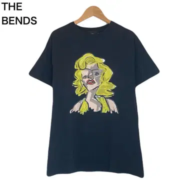 bends 마릴린 먼로 추상화 아트 티셔츠 반팔 블랙 프린트