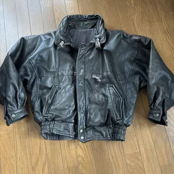 로버트 콤 스톡 블랙 가죽 봄버 자켓 Thinsulate 3M
