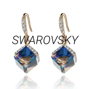 SWAROVSKI 요소 채용 예쁜 색상 가변 링 귀걸이 (네이비)