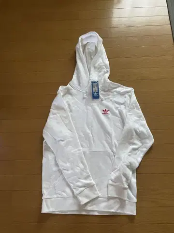 아디다스 화이트 후드 부착 후드티 XL