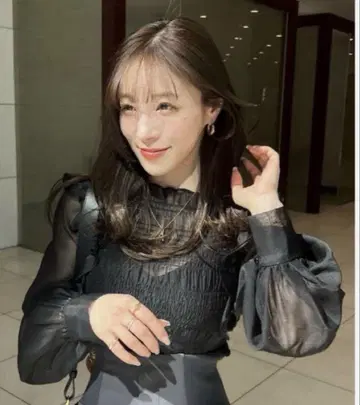 코코딜 오간자 셔링 블라우스