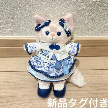 상하이 디즈니랜드 파랑 꽃 Lee Na Belle 봉제 인형 키체인