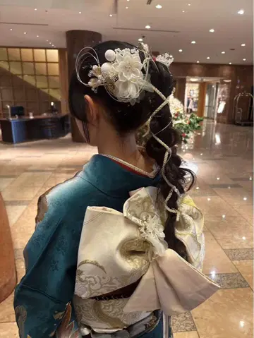 일본 의류 후리소데 성인식 졸업식 결혼식 등에 머리 장식