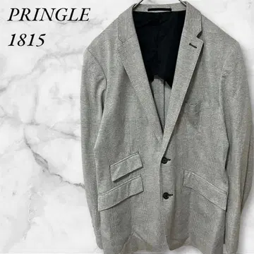 PRINGLE1815 테일러드 자켓 면 저리 스트레치 체크 무늬