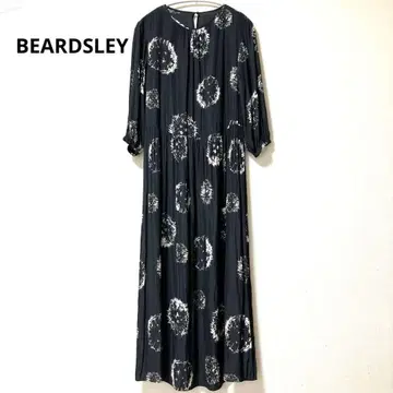 레어 BEARDSLEY 비어즐리 개더 롱 원피스 올 패턴 맥시 길이