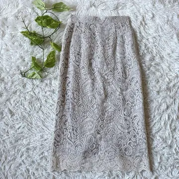 [컬 파크 레인] 롱 스커트 (L) 레이스 꽃무늬 코튼 화이트