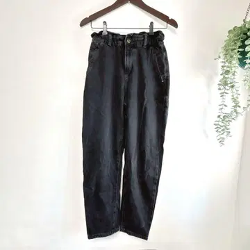 ZARA 데님 팬츠 블랙 여성용 S 사이즈 심플 무지