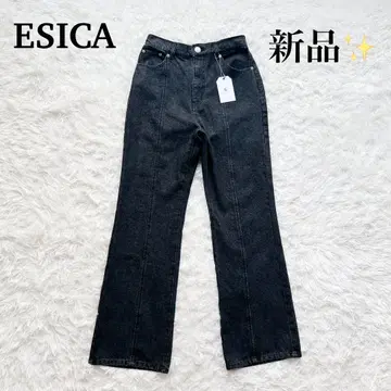 택 포함 새상품 에시카 esica 후크 포함 센터라인 세미 플레어 데님