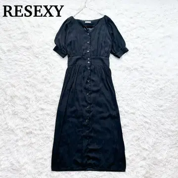 리젝시 RESEXXY 개더 롱 원피스 블랙