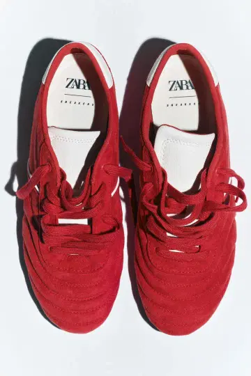 ZARA 자라 패드 러닝화 빨간색 스니커즈