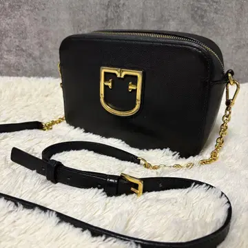 FURLA 카메라백 가죽 블랙 체인 숄더 크로스 바디
