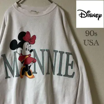 90s DISNEY/미니 마우스 프린트 맨투맨/XL/화이트/USA제
