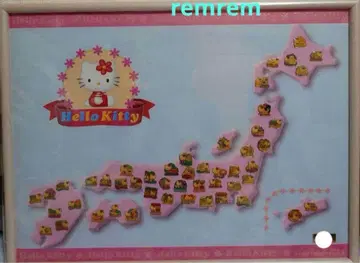 헬로키티 일본 지도 핀 배지 핀즈 세트 레어 시리얼 넘버 포함