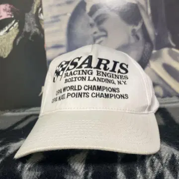 90s00s 야구 모자 SARIS 뉴욕 레이싱 화이트