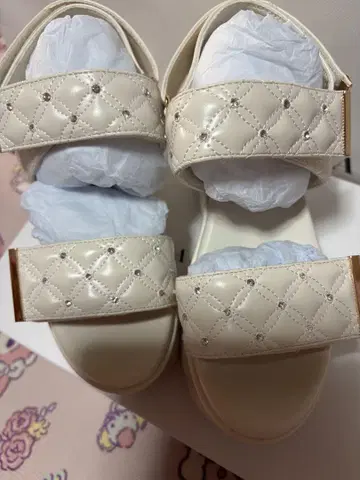 란다 비쥬 퀼팅 스포츠 샌들 아이보리 22.5