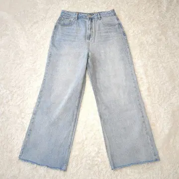 GLASSONS 와이드 팬츠 데님 팬츠 하이 웨스트 컷오프 L