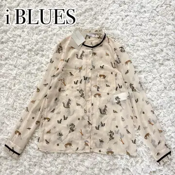 새상품 iblues 이블루스 애니멀 블라우스 핑크 시어 루마니아산