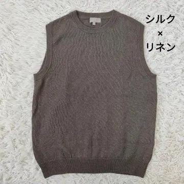 새상품급 마가렛호웰 베스트 린넨 실크 일본제 L