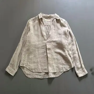 SLOBE IENA 린넨 스키퍼 셔츠 긴팔 베이지