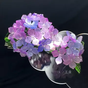 입체 수국 헤어 클립 (대) 그라데이션 엔드리스 써머