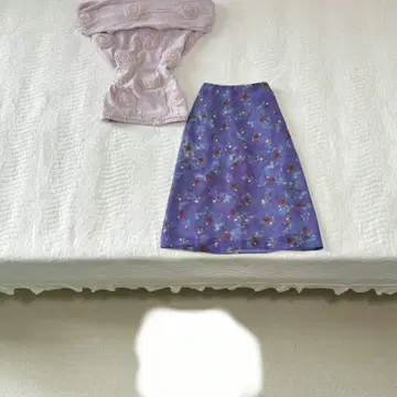 꽃무늬 룸웨어 세트 연보라색