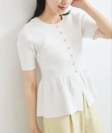 [안티 필링] 페플럼 하프 슬리브 니트 가디건