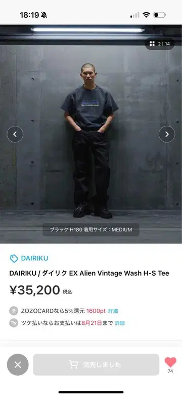 DAIRIKU / 다이리쿠 EX Alien Vintage Wash H-S