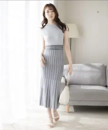 립 서비스 바이컬러 슬리브리스 머메이드 원피스 프리 사이즈